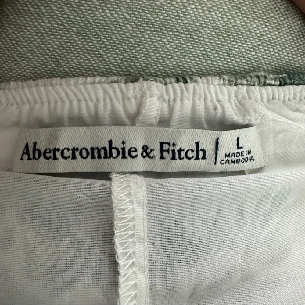 Abercrombie & Fitch Green & White Tropical Cut Out Maxi Dress L